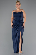 Robe De Soirée Grande Taille Longue Bleu Marine ABU5340