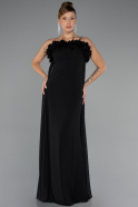 Robe de Soirée Longue Mousseline Noir ABU5351