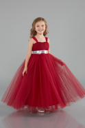 Robe De Soirée Enfants Longue Rouge Bordeaux ABU3031