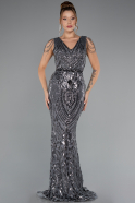 Robe Queue de Poisson Longue Squameuse Anthracite ABU3842