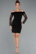 Robe de Cérémonie Courte Noir ABK2455