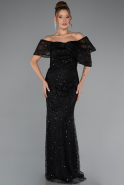 Robe De Mariée Grande Taille Longue Perlé Noir ABU5372