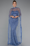 Robe de Soirée Longue Bleu ABU4517