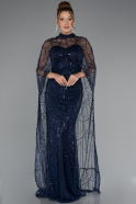 Robe de Soirée Longue Bleu Marine ABU4517