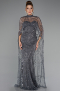 Robe De Soirée Longue Anthracite ABU4517