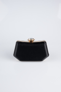 Sac de Soirée Luxe Satin Noir-Or SH812