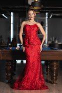 Robe de Soirée Longue Rouge ABU5249