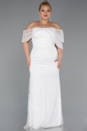 Robe De Mariée Grande Taille Longue Perlé Blanc ABU5372