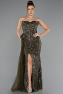 Robe de Soirée Longue Kaki ABU6035