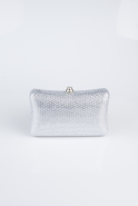 Sac de Soirée Luxe Pierreux Argent MN9730