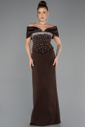 Robe de Soirée Longue Brun foncé ABU5440