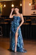 Robe de Soirée Longue Vert Pétrole ABU5441