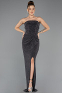 Robe de Soirée Longue Noir-Argent ABU5445
