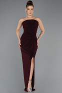 Robe de Soirée Longue Rouge Bordeaux ABU5445