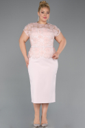 Robes de Mariée Taille Plus Midi Dantelle Poudre ABK2448