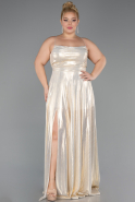 Robe De Graduation Grande Taille Longue Or ABU5357