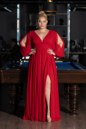 Robe Grande Taille Longue Mousseline Rouge ABU1988