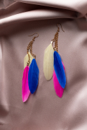Boucle d'Oreille Bleu-Fuchsia UK944