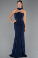 Robe de Soirée Longue Bleu Marine ABU5476