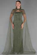 Robe de Soirée Longue Perlé Kaki ABU5483