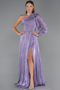 Robe de Soirée Longue Mousseline Lavande ABU5489