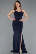 Robe de Soirée Longue Bleu Marine ABU5506