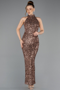 Robe De Soirée Longue Cuivre ABK2474