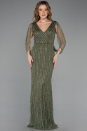 Robe de Soirée Longue Pierreux Kaki ABU5475