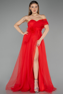 Robe de Soirée Longue Rouge ABU5528