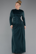 Robe Hijab Grande Taille Longue Émeraude ABU5502