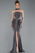 Robe de Soirée Longue Anthracite ABU5560