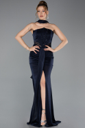 Robe de Soirée Longue Bleu Marine ABU5560
