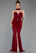Robe de Soirée Longue Rouge Bordeaux ABU5561