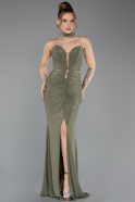 Robe de Soirée Longue Kaki ABU5561
