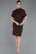 Robe de Cérémonie Midi Brun ABK2494