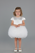 Robe de Soirée Enfants Courte Blanc ABK2502