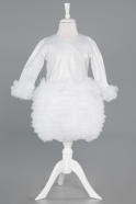 Robe de Soirée Enfants Courte Blanc ABK2503