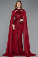Robe de Soirée Longue Rouge Bordeaux ABU5595