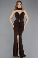 Robe De Soirée Longue Brun ABU5561