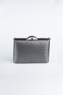 Sac de Soirée Luxe Cuir dentelé Platine KC126