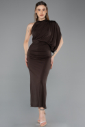 Robe De Soirée Midi Brun ABK2507