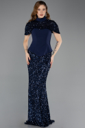 Robe de Soirée Longue Bleu Marine ABU5640