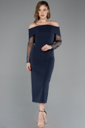 Robe de Cérémonie Midi Bleu Marine ABK2522