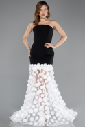 Robe de Soirée Longue Noir-Blanc ABU5635