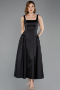 Robe de Cérémonie Midi Satin Noir ABK2519
