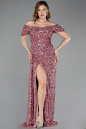 Robe De Soirée Squameuse Longue Poudre ABU4843