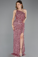 Robe de Soirée Longue Squameuse Poudre ABU5647