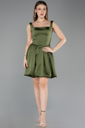 Tenue de Soirée Courte Satin Kaki ABK2529
