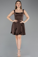 Tenue de Soirée Courte Satin Brun ABK2529