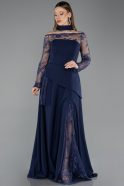 Robe de Soirée Longue Bleu Marine ABU5662
